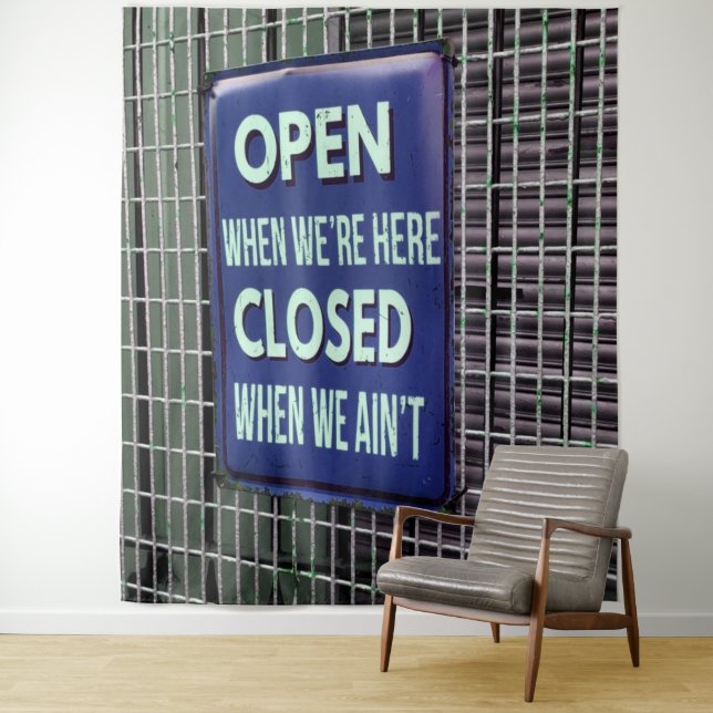 Tapete De Parede Sinal Aberto Engraçado, Sinal Fechado Engraçado (In Situ)