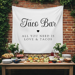 Tapete De Parede Sinal de Amor Moderno e Tacos Bridal Fiesta