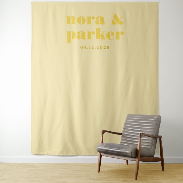 Tapete De Parede Sinal de Boas-Vindas de Casamento Simples Amarelo  (In Situ)