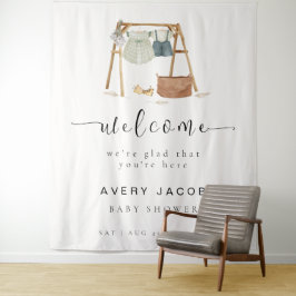 Tapete De Parede Sinal de boas-vindas do Chá de fraldas Mimimalista