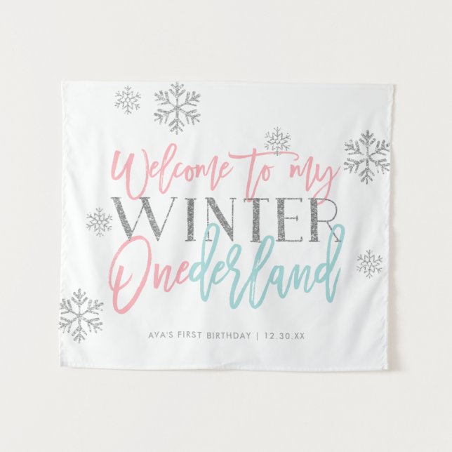 Tapete De Parede Sinal de boas-vindas do Winter ONEderland Silver G (Frente (Horizontal))