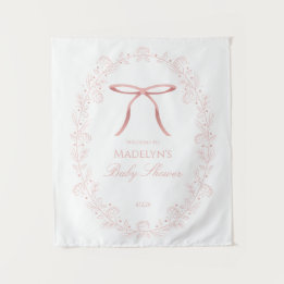 Tapete De Parede Sinal de Boas-Vindas para Chá de Bebê com Laços Ro