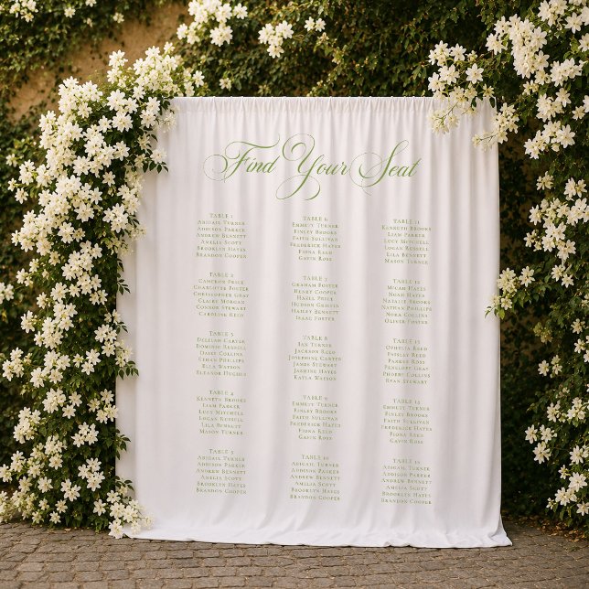 Tapete De Parede Sinal de Quadro de Assentos de Casamento Verde Mar (Criador carregado)