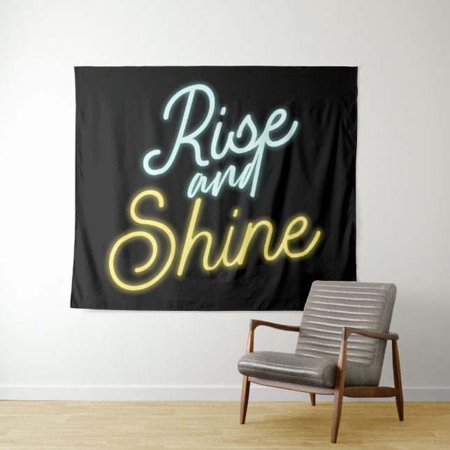 Tapete De Parede Sinal Rise e Shine Neon (In Situ (Horizontal))