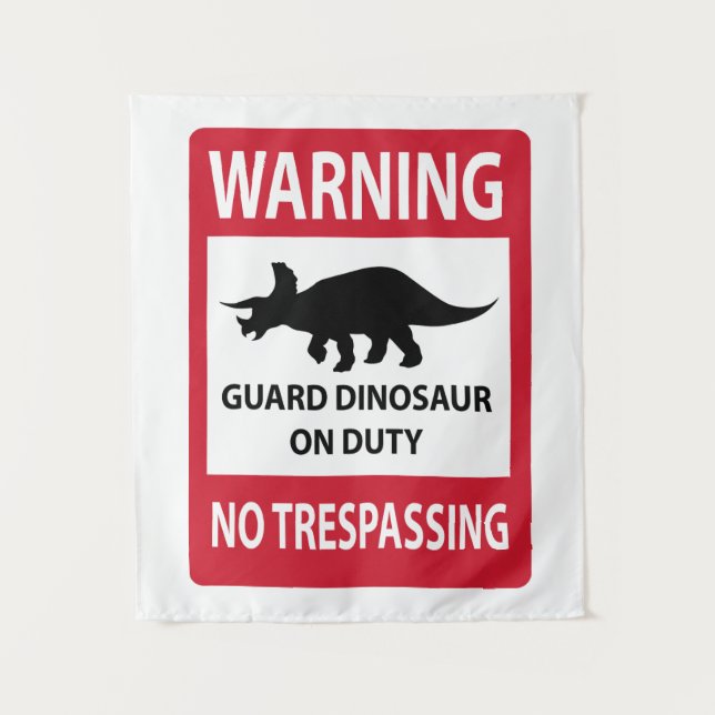 Tapete De Parede Sinal Sem Passagem (Triceratops) (Frente)