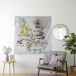 Tapete De Parede Sirva ao Senhor com alegria floral