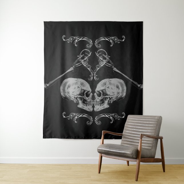 Tapete De Parede Skeletons Vintage Black (In Situ)