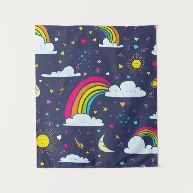 Tapete De Parede Sky with Sun and Rainbows (Frente)