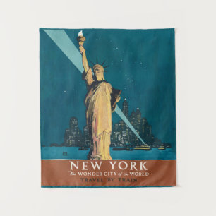 Tapete De Parede Skyline do Nova Iorque Viagens vintage Liberty