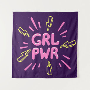 Tapete De Parede Slogan feminista do poder feminino, fundo violeta.
