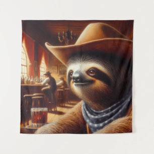Tapete De Parede Sloth Cowboy em Saloon