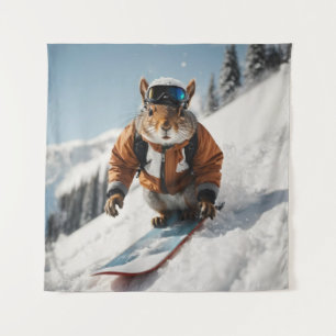 Tapete De Parede Snowboard Squirrel Wintertime Whimsper Animal