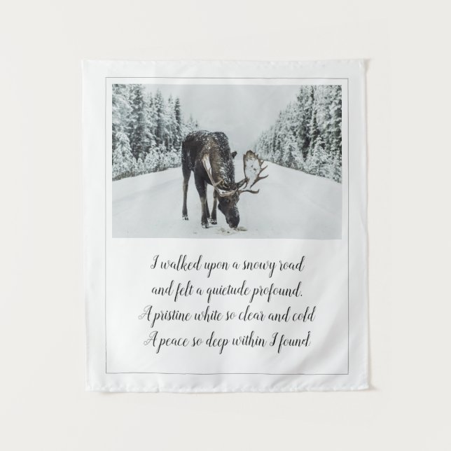 Tapete De Parede SnowRoad Com Moose Winter Poem (Frente)