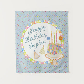Tapete De Parede Sobremesa de Aniversário Cue the Confetti Azul