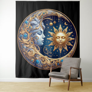Tapete De Parede Sol e Lua Celestiais