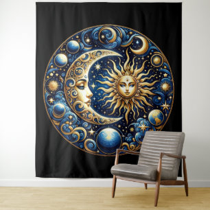 Tapete De Parede Sol e Lua Celestiais