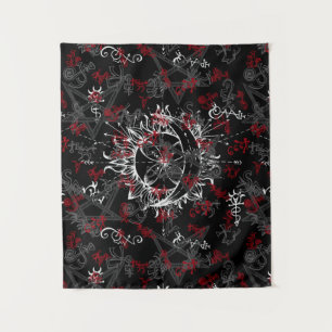 Tapete De Parede Sol e Lua, Wicca, Bruxa, Pagan, Halloween