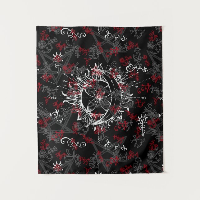 Tapete De Parede Sol e Lua, Wicca, Bruxa, Pagan, Halloween (Frente)