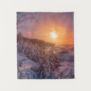 Tapete De Parede Sol sobre a costa da neve