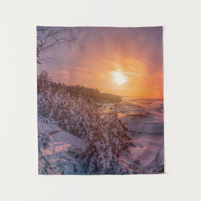 Tapete De Parede Sol sobre a costa da neve (Frente)