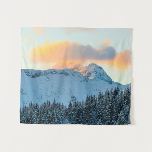 Tapete De Parede Sol surpreendente sobre a montanha Triglav, Eslovê (Frente (Horizontal))