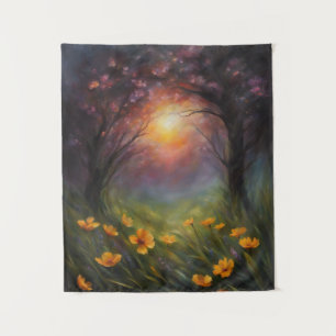 Tapete De Parede Solar Eclipse Primavera Wildflower Stream Dogwood