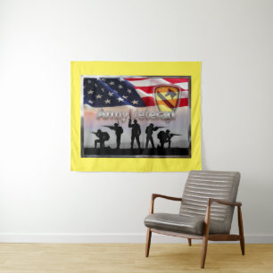 Tapete De Parede Soldados da 1ª Divisão de Cavalaria com a bandeira