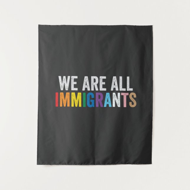 Tapete De Parede Somos Todos Imigrantes LGBT - Arco-Íris (Frente)