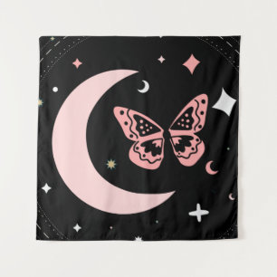 Tapete De Parede Sonhos Lunares e Noites de Borboleta