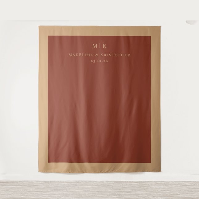 Tapete De Parede Sophisticated Rust Minimalist Typographic (Frente)