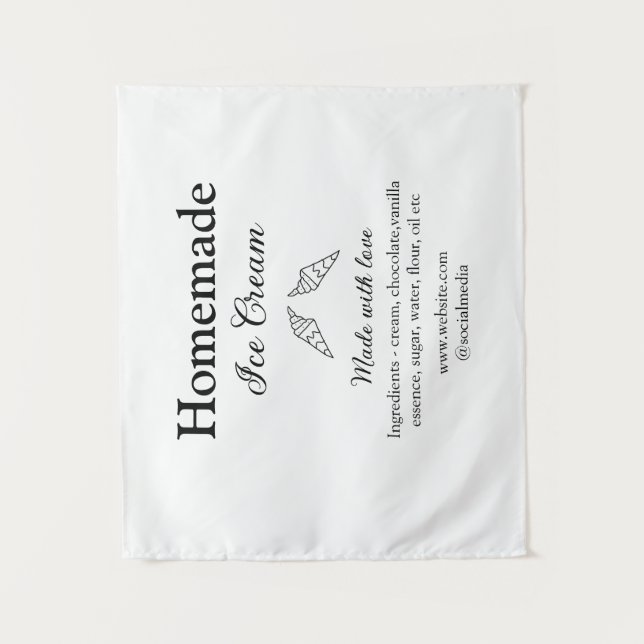 Tapete De Parede Sorvete caseiro adiciona ingredientes feitos com a (Frente)