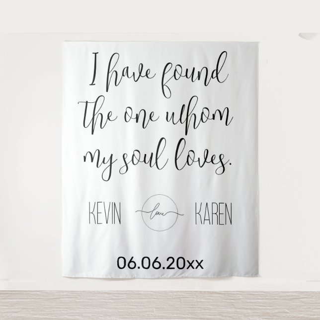 Tapete De Parede Soulful Union Customizable Wedding Backdrop (Frente)