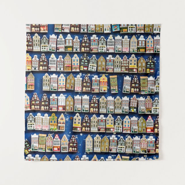 Tapete De Parede Souvenirs holandesas, cena da rua de Amsterdã. (Frente)