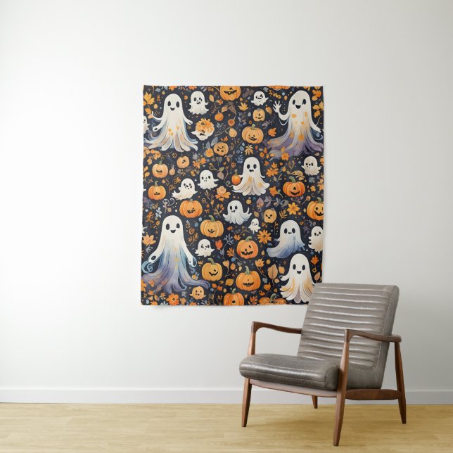 Tapete De Parede Spooky Cute Ghost Halloween (In Situ)