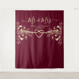 Tapete De Parede Sr. e Sra. Wedding Photo Booth Backdrop