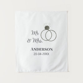 Tapete De Parede Sr. & Sra. adicionar nome da família data ano casa