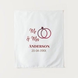 Tapete De Parede Sr & Sra adicionar sobrenome data ano lembrancinha