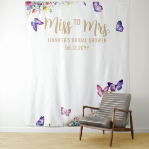 Tapete De Parede Sra. Boho Butterfly Panorâmica Bridal