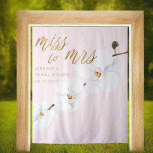 Tapete De Parede Sra. Boho White Orchid Pink Backdrop Bridal