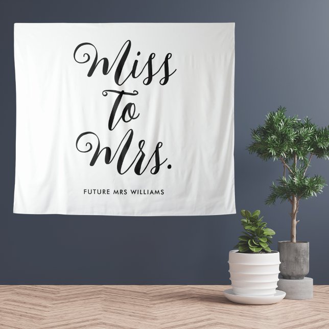 Tapete De Parede Srta. Banner Modern Boho Bachelorette (Miss to Mrs bachelorette party banner in a modern minimalist and simple script )