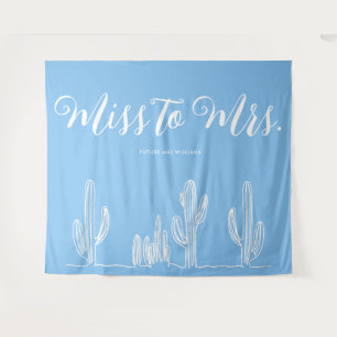 Tapete De Parede Srta. Modern Boho Cactus Blue Bachelorette