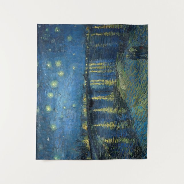 Tapete De Parede Starry Night Over the Rhone (1888) Vincent van Gog (Frente)