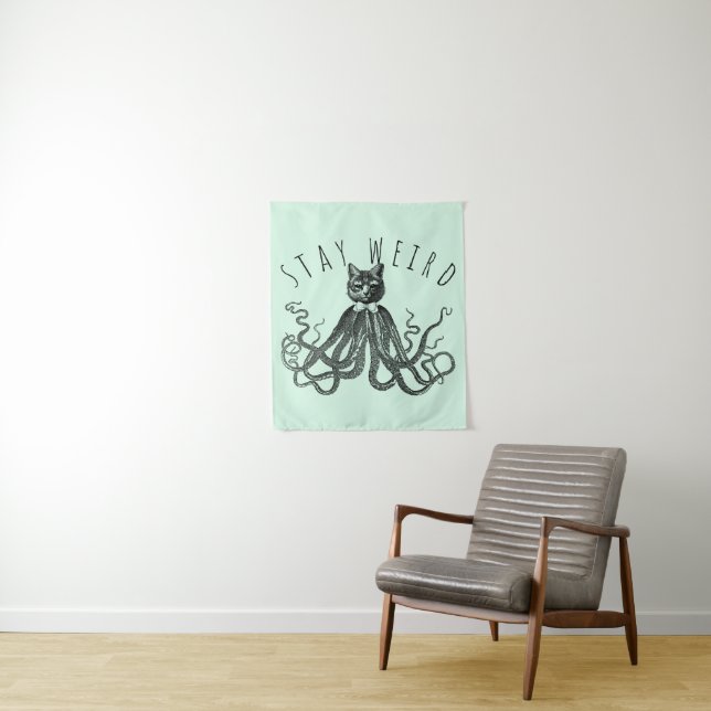 Tapete De Parede Stay Weird Catopus Cat and Octopus Mashup (In Situ)