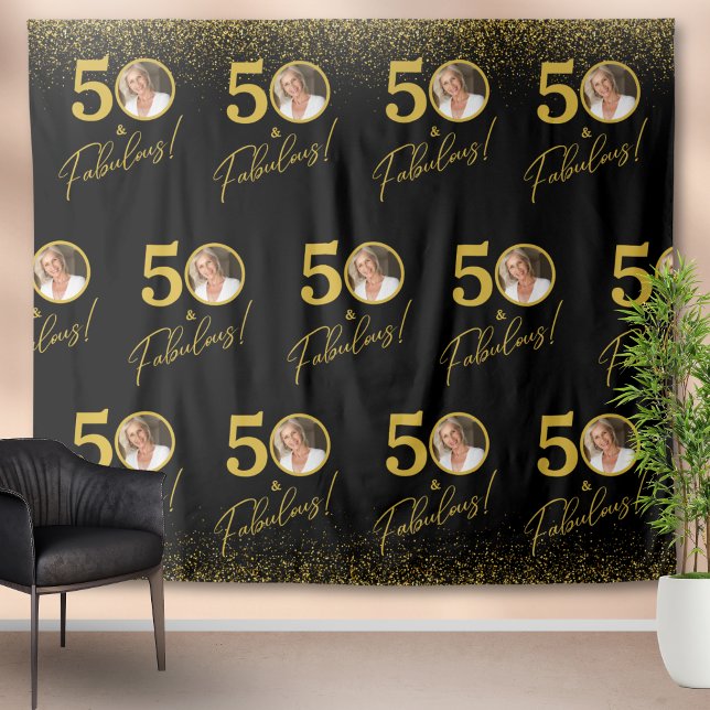Tapete De Parede Step and Repeat Fabulous Birthday Photo Backdrop  (Criador carregado)