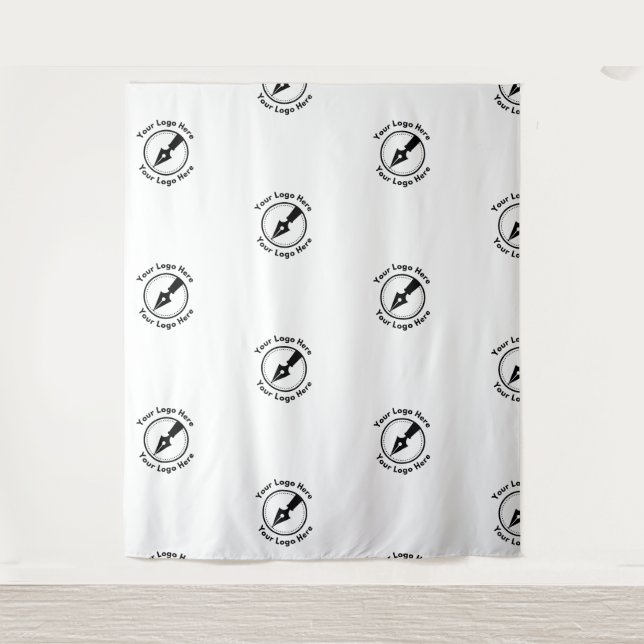 Tapete De Parede Step e Repeat Notary Business Logo Evento Branco  (Frente)