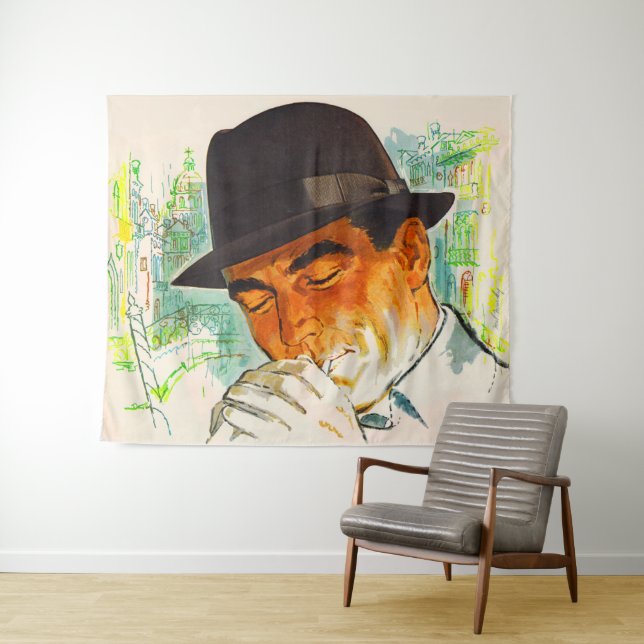 Tapete De Parede Stetson hat man acende um cigarro (In Situ (Horizontal))