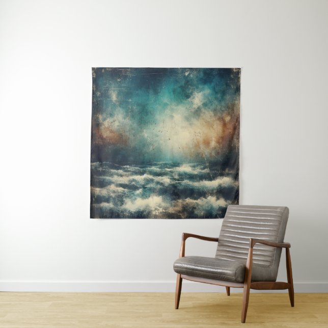 Tapete De Parede Stormy Blue Ocean Old Photograph (In Situ)