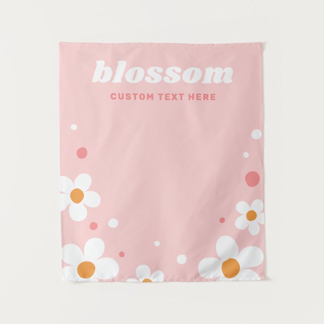 Tapete De Parede Strawberry blossom retro font pink banner (Frente)