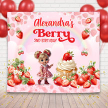 Strawberry Sweet Birthday Backdrop, Berry Sweet 