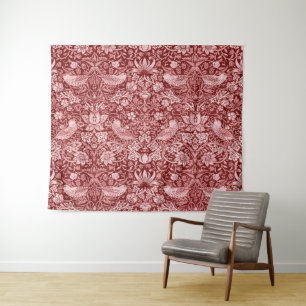 Tapete De Parede Strawberry Thief Maroon, William Morris
